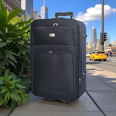 Голям куфар за багаж 70x45x27 см |текстилен с разширител 5см, 3 колела