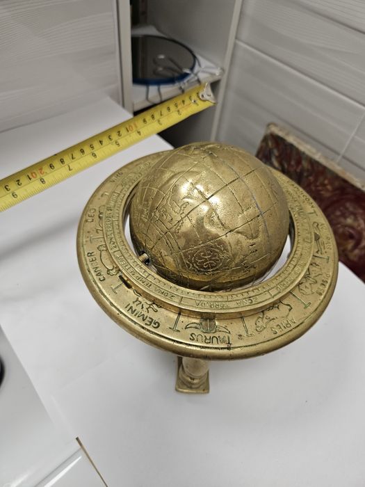 Glob pământesc de bronz cu zodiile