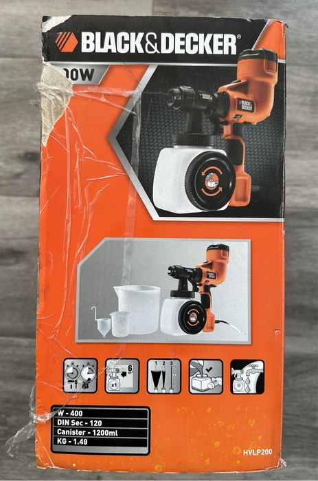 Pistol Pulverizare Fina Black+Decker HVLP200 400W 1200ml
