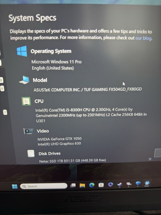 asus tuv gaming FX504
