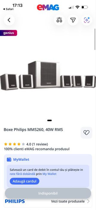 Boxe Philips MMS260, 40W RMS