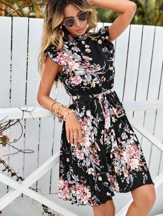 Дамска Цветна Рокля