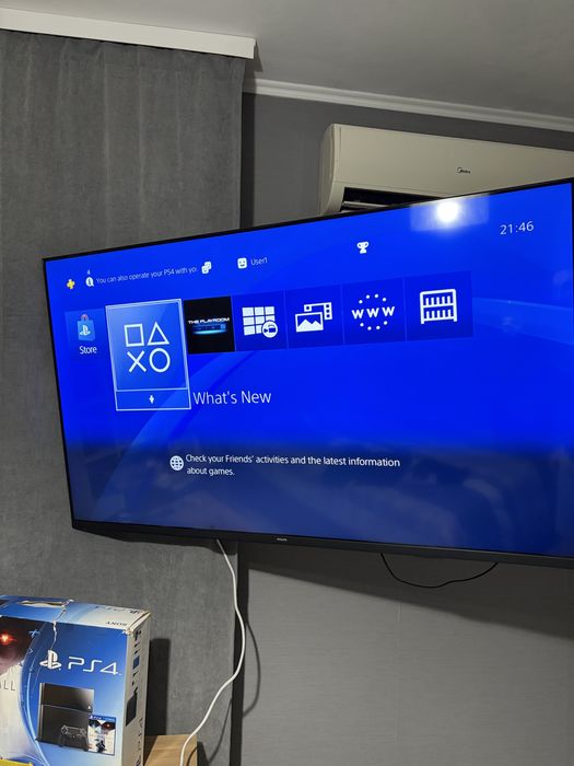 Перфектен PlayStation 4 (500GB) + Лимитиран камуфлажен джойстик + 2 игри