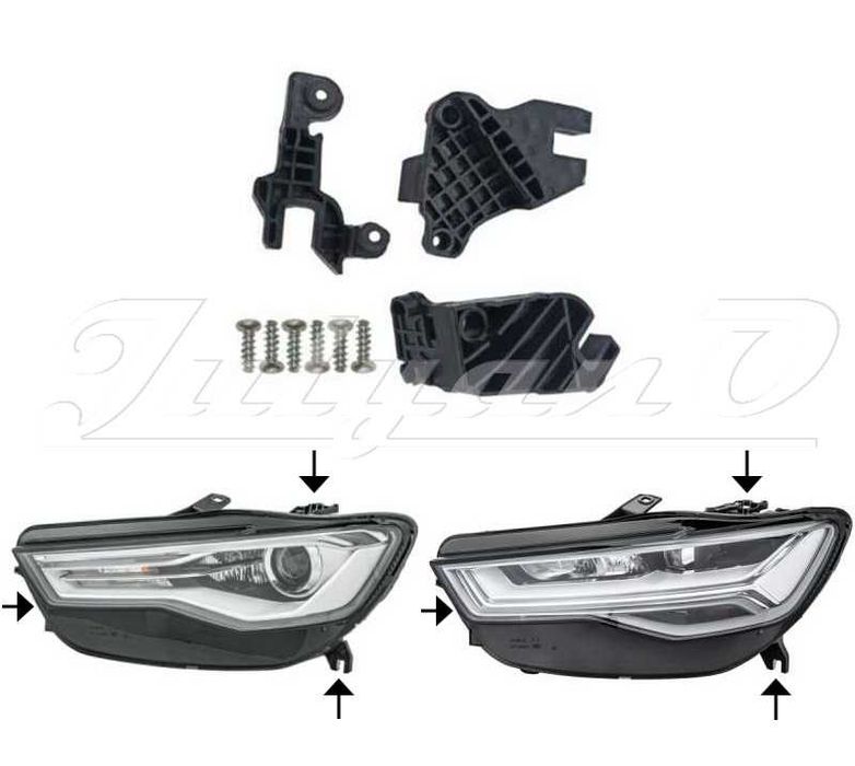 Щипки (водачи, крепежи) за закрепване на фар за AUDI A6 C7 (15-18г.)