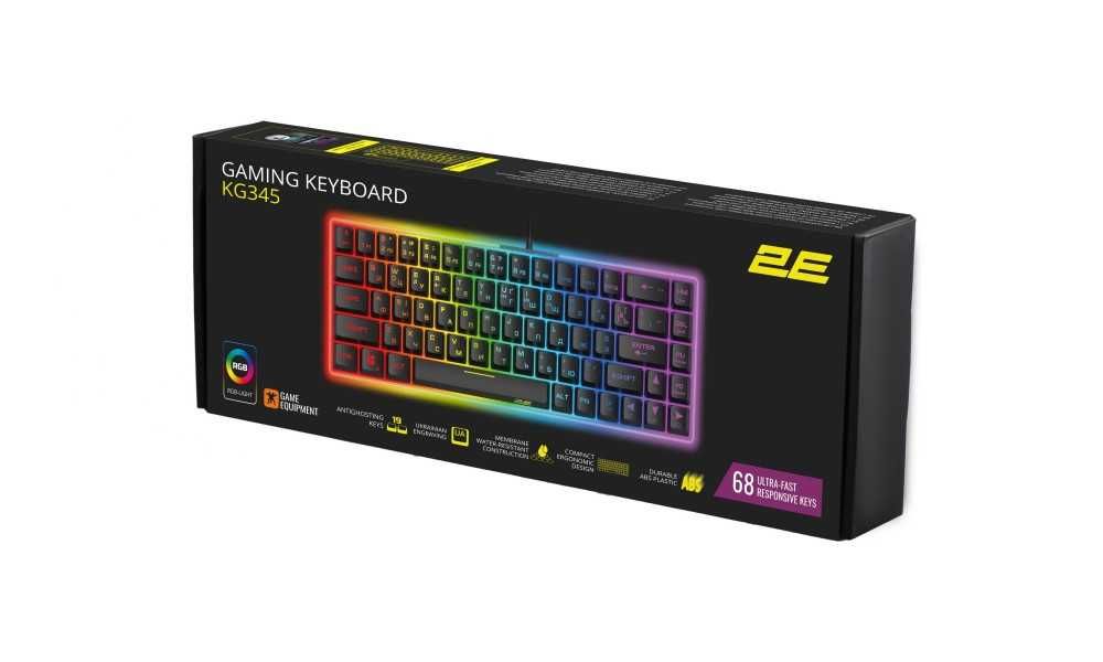 Игровая клавиатура 2E GAMING KG345 Transaprent USB Black