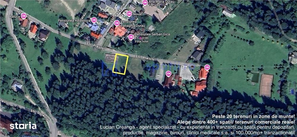 Teren in Statiunea Durau, Ceahlau, 1048mp, str. Stejarului
