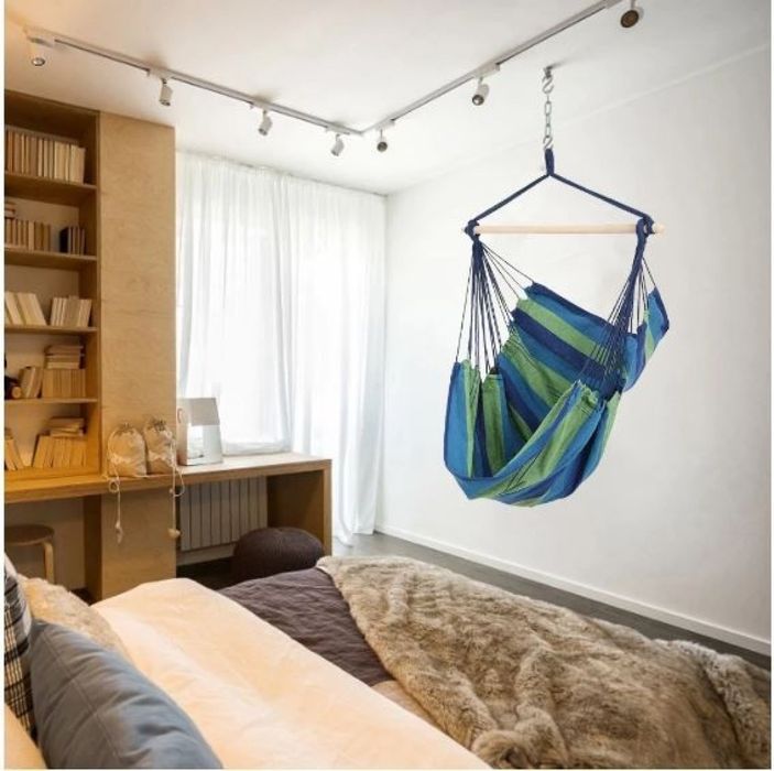 ПРОМОЦИЯ - Голям хамак с въжета. Издръжливост до 150 кг. Подходящ за градина, веранда, тераса и дом.