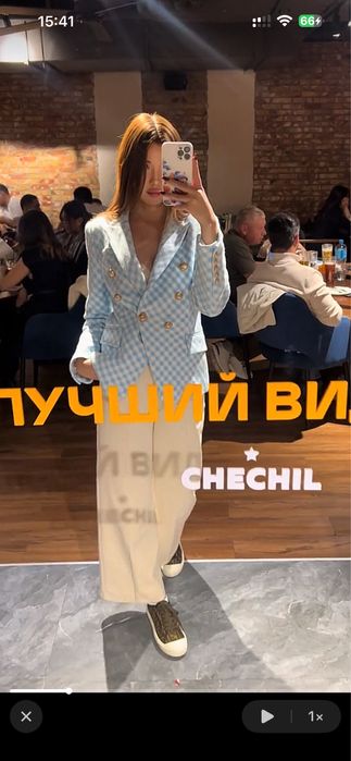 Красивый Пиджак голубой