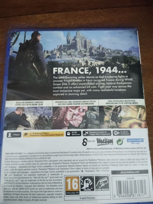 Sniper elite 5 ps 5