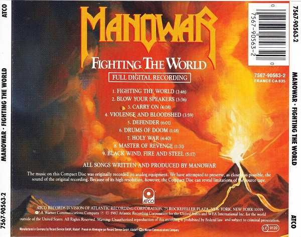 CD Manowar - Fighting the World 1987