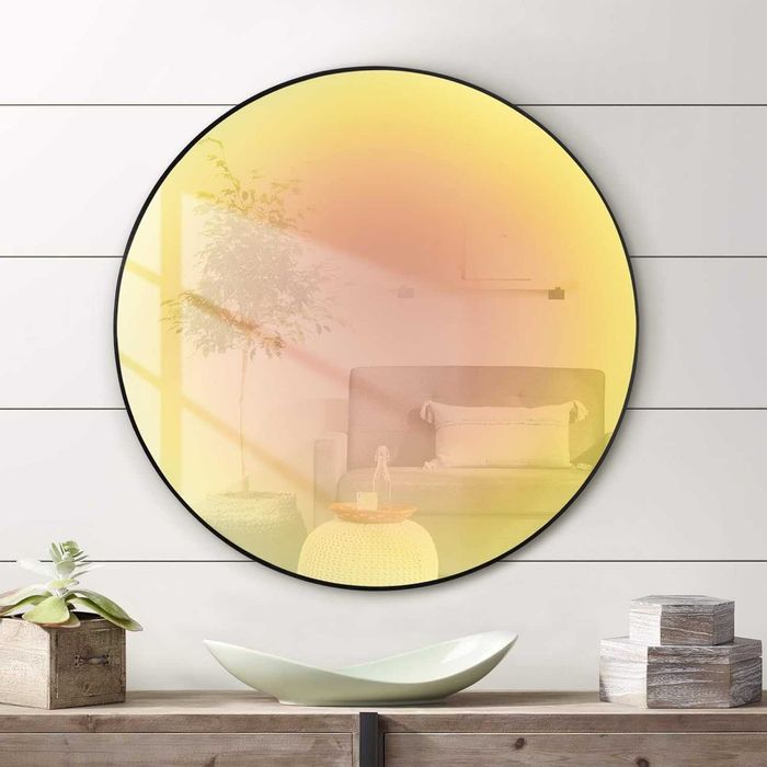 Огледало за стена с алуминиева рамка – диаметър 61 см - A-MR01153