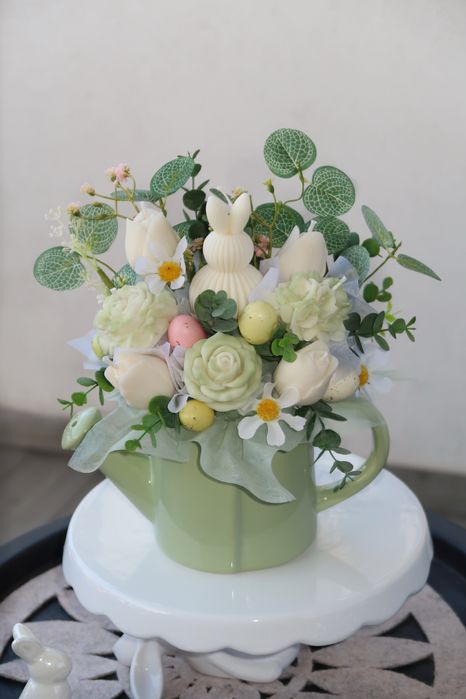 Букет от соеви свещи,цветница,Великден