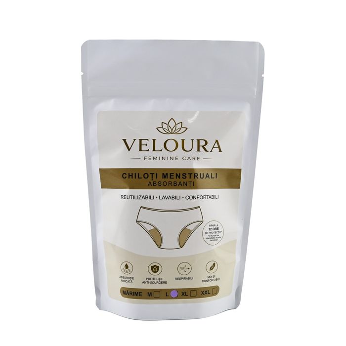 Chiloți menstruali Veloura – Reutilizabili | Menstruație, postpartum și incontinență ușoară