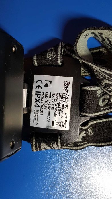 Lanterna frontala/cap CRIVIT, protectie IPX4, 9 leduri