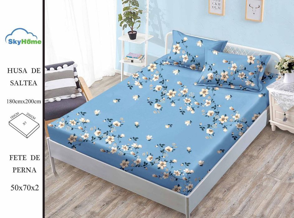 Oferta : trei huse de pat + două fețe de pernă la alegere