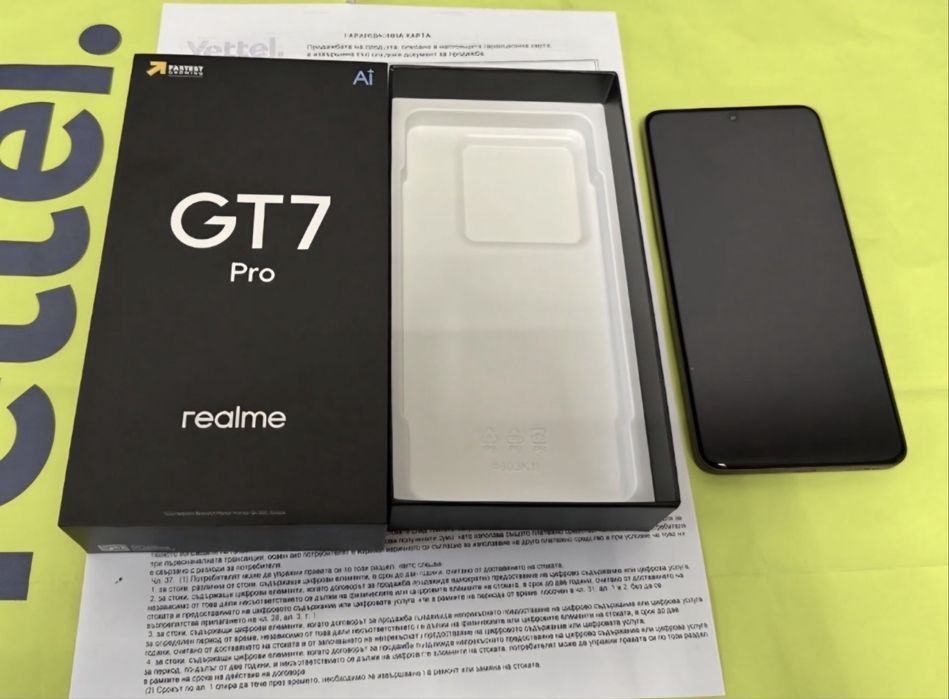 КАТО НОВ 512GB Realme GT 7 Pro Гаранция Yettel 2027г. Orange gt7