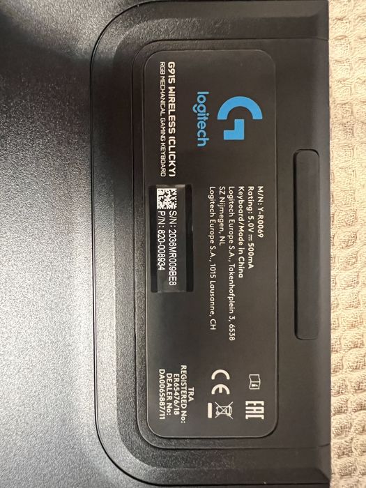 Гейминг клавиатура Logitech - G915 XLightspeed, Tactile, безжична, RGB, черна