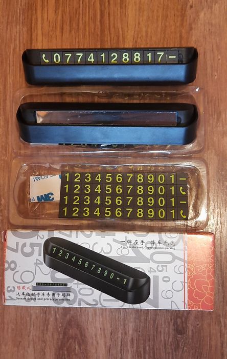 Afișaj retractabil număr telefon pentru bordul masinii, negru