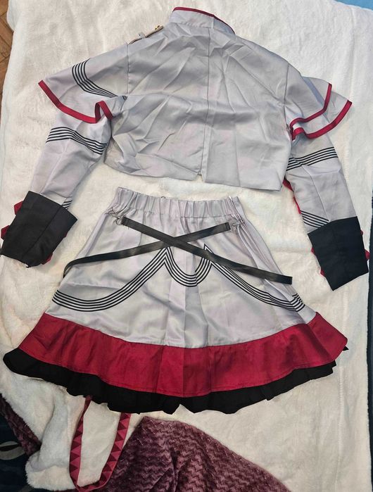 Cosplay Kasane Teto SynthV marime XL cu peruca si plasa pentru par
