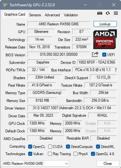 Продам видеокарту SAPPHIRE NITRO+ AMD RX590 GME 8G D5 2304SP
