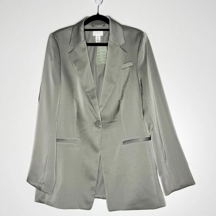 Нов Сатениран Зелен Блейзер H&M