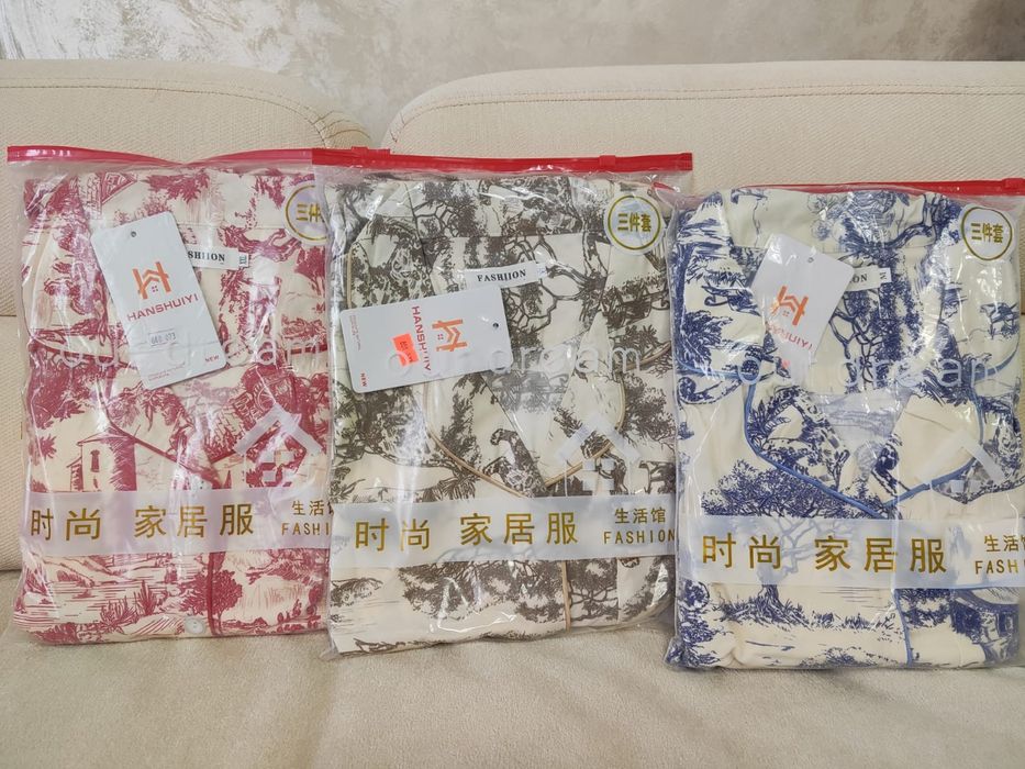 Пижамы тройка: брюки, шорты, рубашка