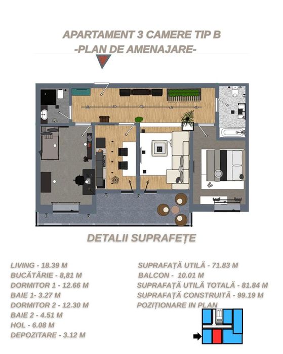 0% Comision | 3 Camere | Direct de la Dezvoltator | Faleza Dunării