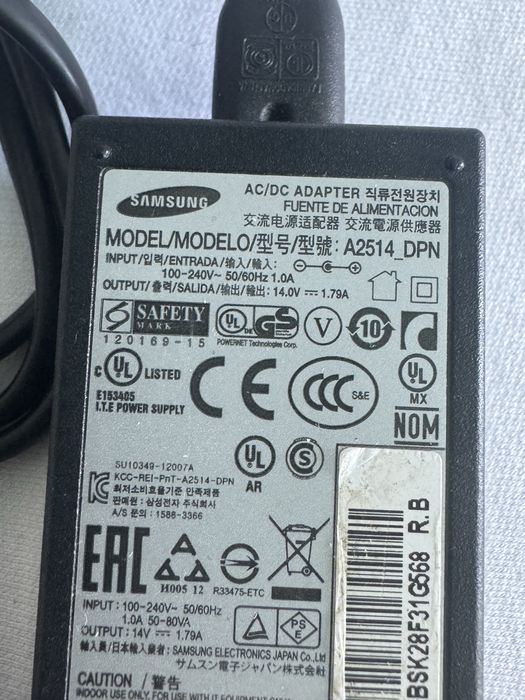 Оригинално зарядно Led lcd монитор Samsung 14V 1.79A 25W , зарядно Samsung