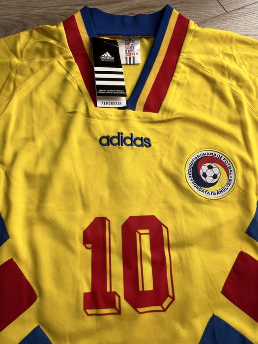 Tricou de fotbal nationala Romaniei Hagi 10 Adidas Marime M World Cup 1994