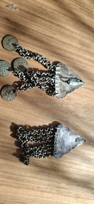 Лот много стара сребърна гривна и наушници