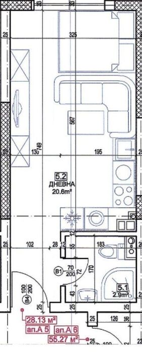 Едностаен за продажба в ж.к. Малинова долина
