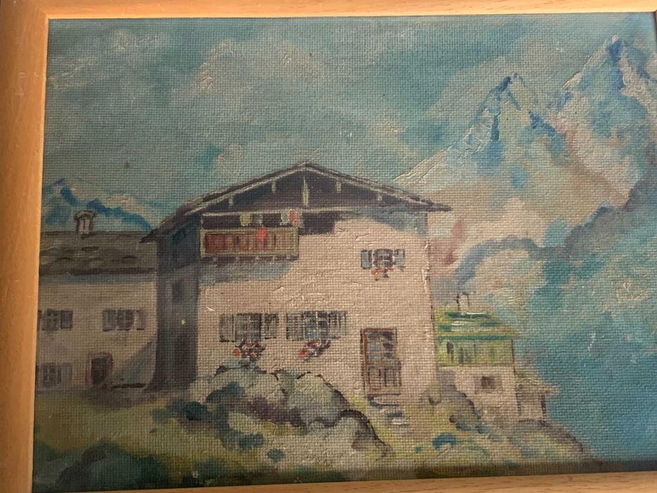 стара картина  планински пейзаж