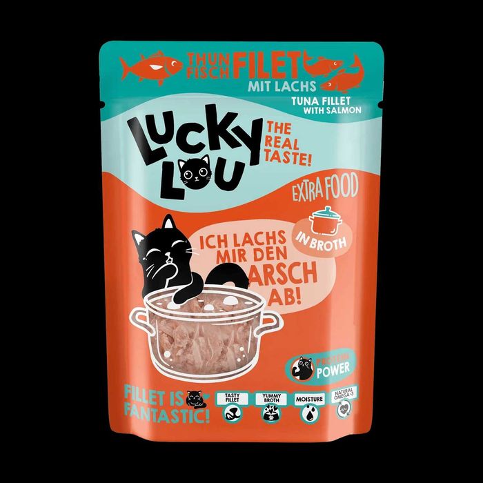 Lucky Lou пауч за котки 70 г – 5 вкуса с риба тон, сьомга и пилешко, без зърно