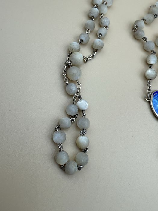 Rozariu din argint si sidef obiect religios