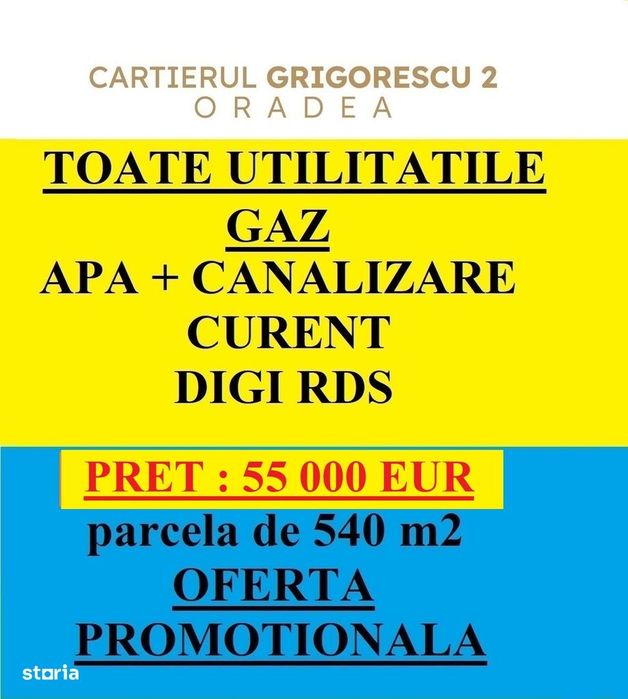 Ofertă promoțională în cartierul Grigorescu 2 Oradea-toate utilitățile