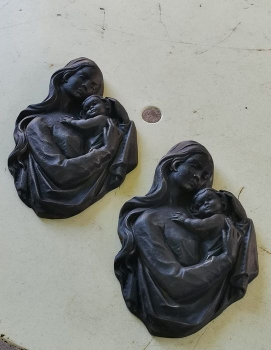 Icoana Sfânta Maria 6kg Otel masiv fonta statueta veche deosebita