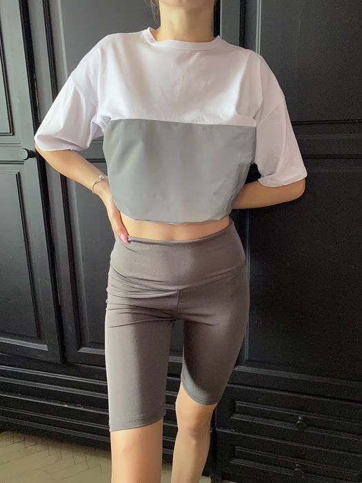 Сет от светлоотразяваща тениска и biker клин