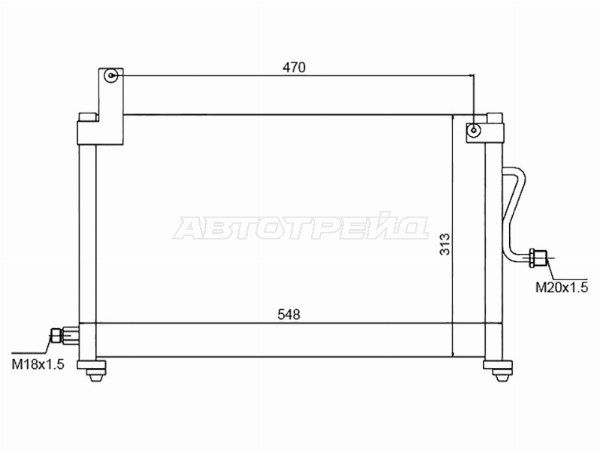 Радиатор кондиционера    Daewoo Matiz