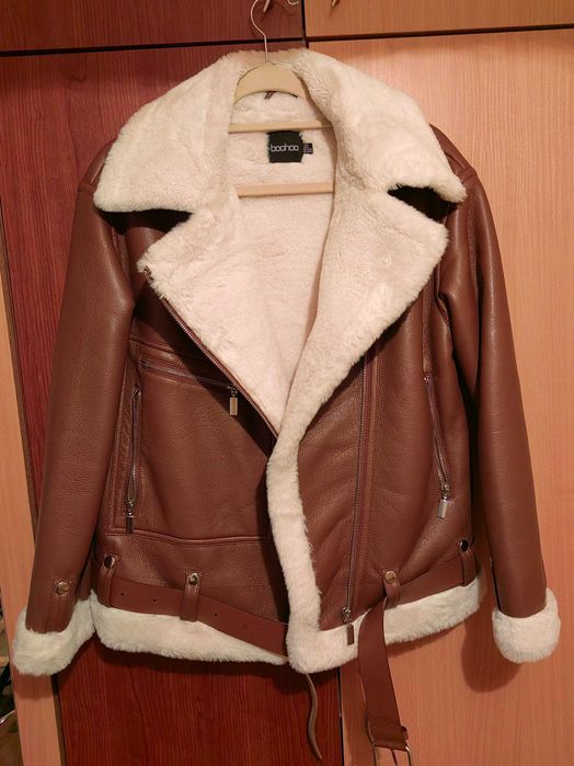 Зимно яке от изкуствена кожа boohoo