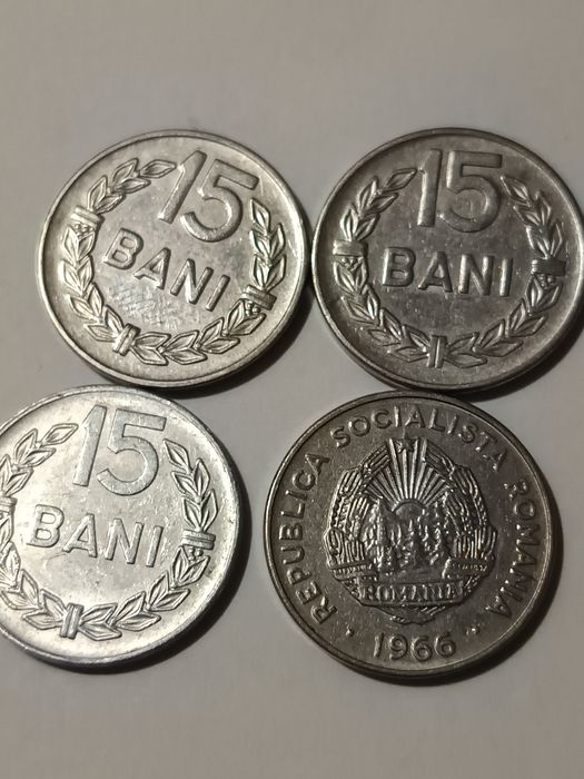 Vând monede de colecție.. de 15 bani . 4 monede
