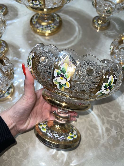 Чешская Богема, хрусталь с золотом, ручная работа, набор из 14 шт.