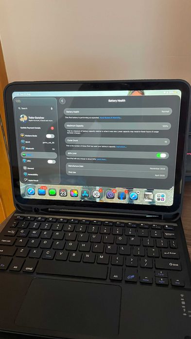 Ipad 11 - A16 - 100% Батерия (19 цикъла) + бонуси към него - в гаранция до 04.27г.