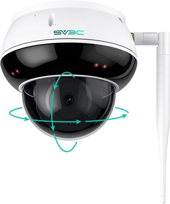 Cameră de supraveghere SV3C 5MP/4K PTZ WiFi pentru exterior, cameră IP