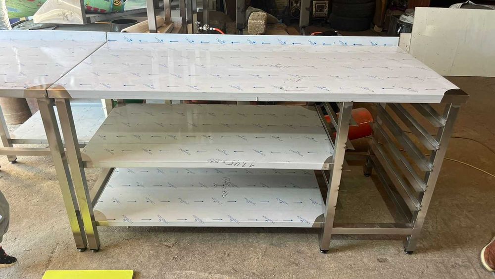 Стол, стеллаж, мойка, сушилка, настенная полка на заказ по размеру