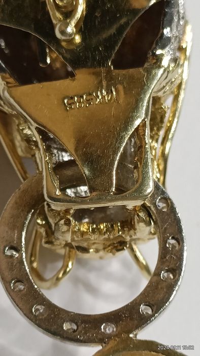 Vind închizătoare pentru colier din aur 14kt cu diamante