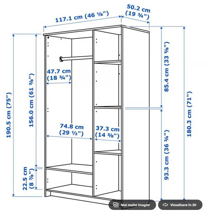 Dulap IKEA BRIMNES cu 3 usi NOU