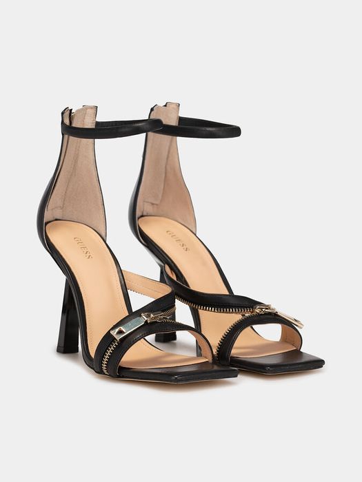 Кожени токчета със златен цип GUESS