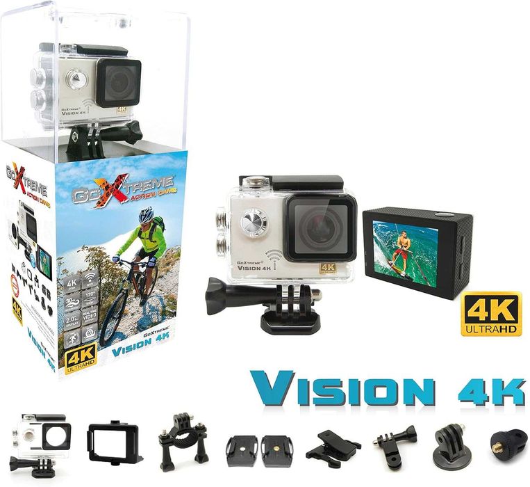 Camera de actiune GoXtreme Vision WiFi 4K, 100MB/s mSD PNY,sigilat