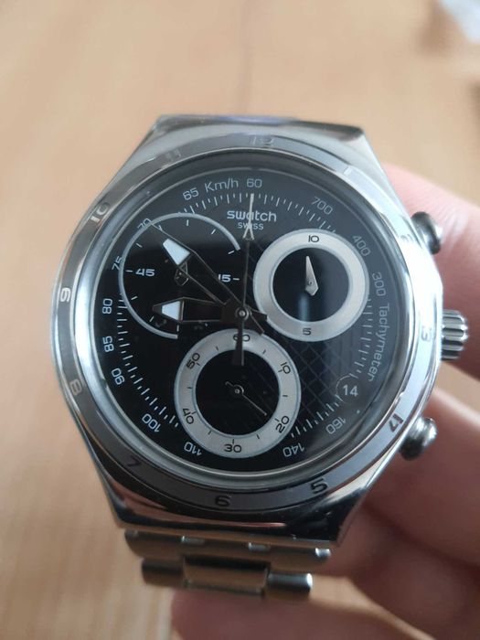 Swatch Irony Chrono Oblique End Black YCS545G – NOS, Swiss Made