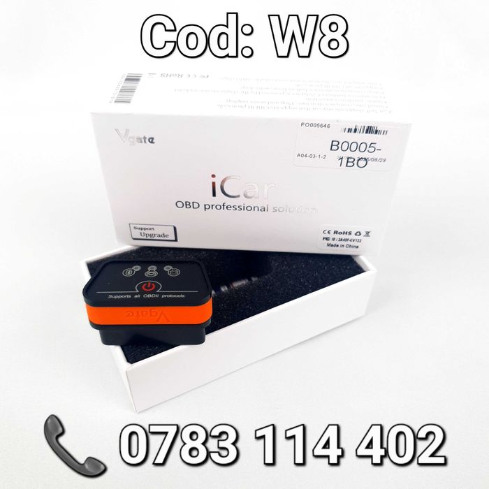 Tester-Diagnoza Auto Vgate iCar2 PRO-Bluetooth-ELM327-OBD2-V2.2-NOU-W8